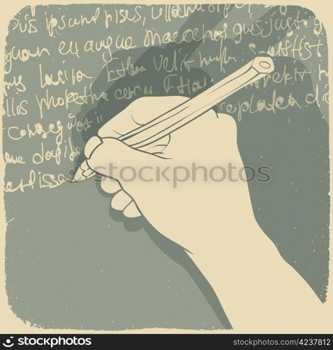 Vector illustration of a hand writing