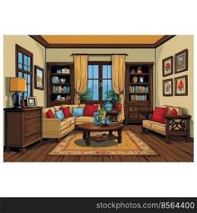 Vector illustration of furniture in the house