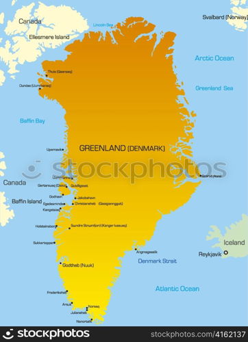 Vector illustration of greenland map