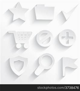 Vector illustration of Internet icons 3d white plastic with realistic shadow&#xA;