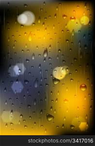 Vector illustration of rain drops on window (eps 10)