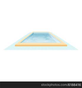 Vector illustration of the pool. Blue pool. Pool with clear water