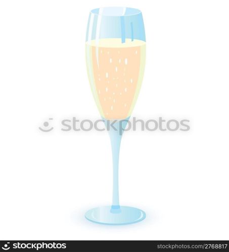 Vector illustration of two champagne glasses on night disco background