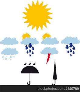 Vector illustration of weather icons