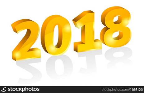 vector illustration. Orange 3d numbers. New year 2018. vector illustration. 3d numbers. New year 2018.