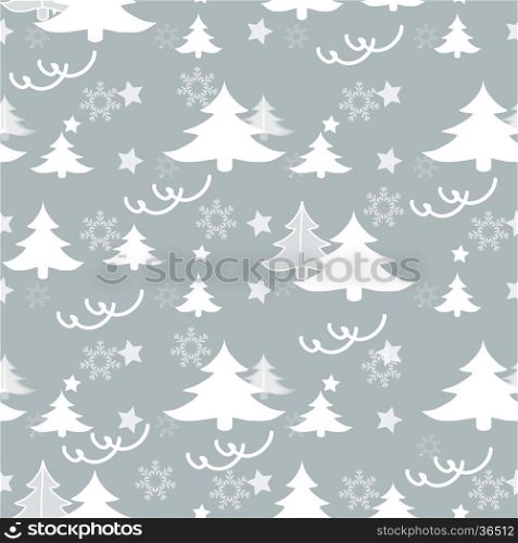 Vector illustration. Seamless natural ornament on the Christmas theme.