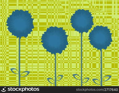 Vector illustration with flowers on a seamless pattern