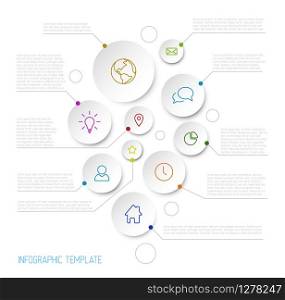 Vector Infographic report poster with circles and line icons