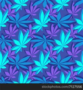 vector isometric design various colors cannabis marijuana leaves silhouettes decoration seamless pattern violet green background. isometrcic marijuana leafs seamless pattern
