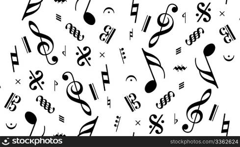 Vector music note seamless. In panel swatches we find this sample