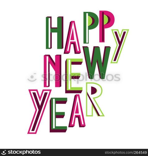 Vector New Year Greetings with bright letters