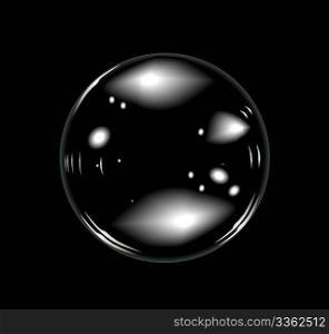 Vector of soap bubbles on balck background. No transparency and effects.