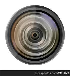 Vector realistic lens icon for camera on background