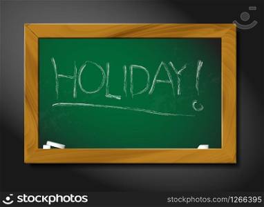 vector school blackboard illustration on black background - holiday