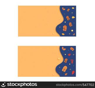 Vector set of autumn backrounds with trees and leaves and empty space for text. Templates for season design.