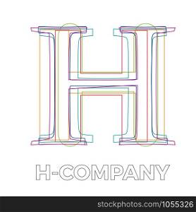 Vector sign linear letter H