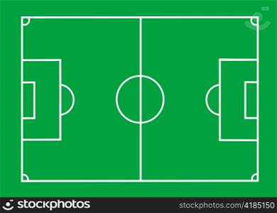 Vector Soccer field with lines on green