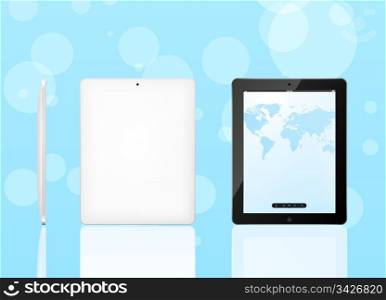 Vector tablet computer (front, back and side)