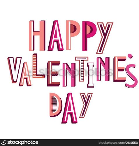 Vector Valentines Day Greetings with bright letters