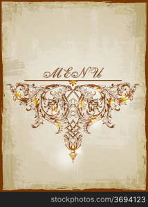 Vector vintage decorative background with Victorian floral ornament