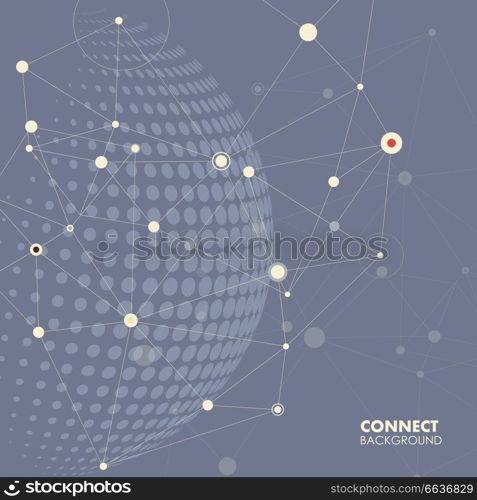 Vector world globe, connect concept design illustration.. Vector world globe, connect concept design illustration
