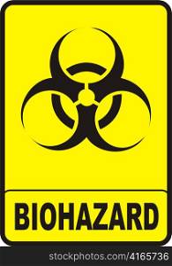 vectorial image biohazard warning color sign with yellow background