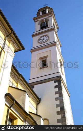 vedano olona old abstract in italy the wall and church tower bell sunny day
