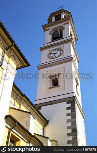 vedano olona old abstract in italy the wall and church tower bell sunny day