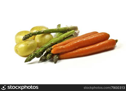 Vegables in a Bunch on White Background. Vegetables Organic and Healthy Eating