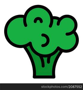 Vegan broccoli icon. Outline vegan broccoli vector icon color flat isolated. Vegan broccoli icon color outline vector