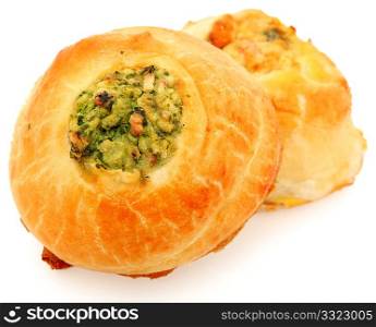 Vegan knish. A fried or baked turnover or roll of dough with a filling of potato and vegetables.