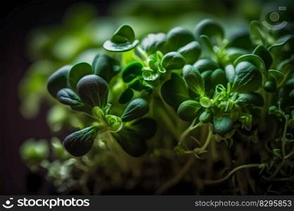 vegan raw healthy food sprout microgreens Generative AI.
