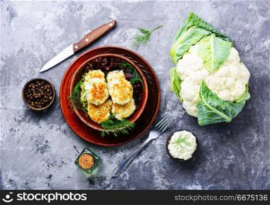 Vegan vegetable cutlet. Healthy fried vegetable cutlets with cabbage.Vegetarian rissole