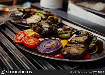 Vegetable barbecue in an Argentinian steakhouse