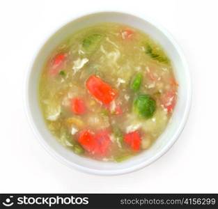 vegetable cream soup , close up