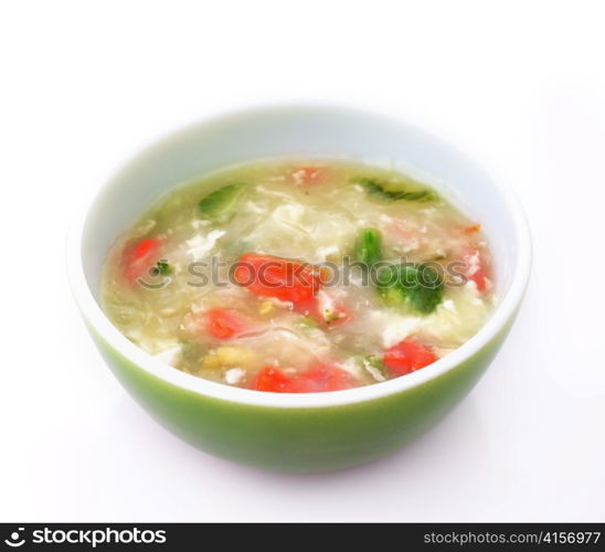 vegetable cream soup , close up