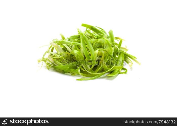 Vegetable cutted a la julienne over white isolated background