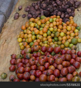 Vegetable for sale at a market stall, Medina, Marrakesh, Morocco