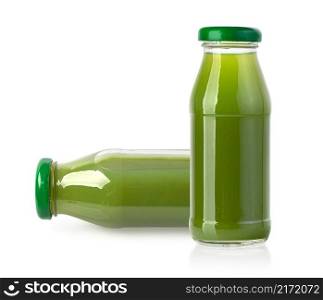 vegetable juice bottles isolated on a white background