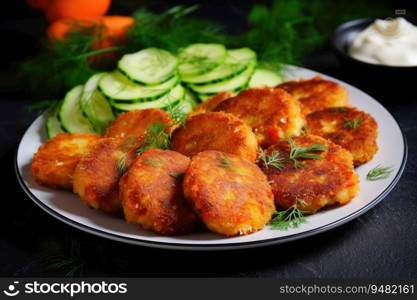 Vegetable pancakes with herb dip