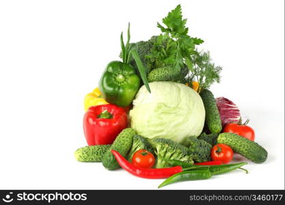 vegetable pile isolated on white