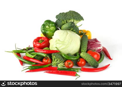 vegetable pile isolated on white