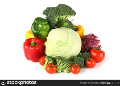 vegetable pile isolated on white