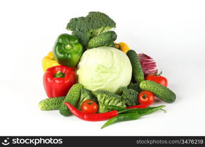 vegetable pile isolated on white