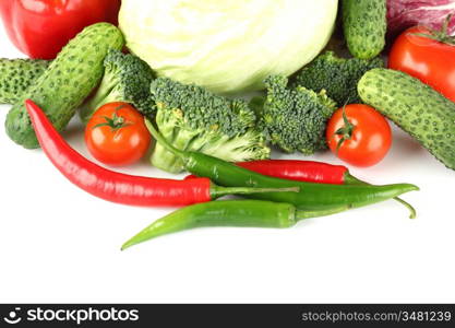 vegetable pile isolated on white