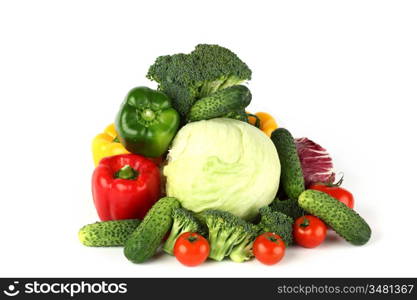 vegetable pile isolated on white