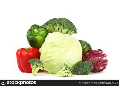 vegetable pile isolated on white