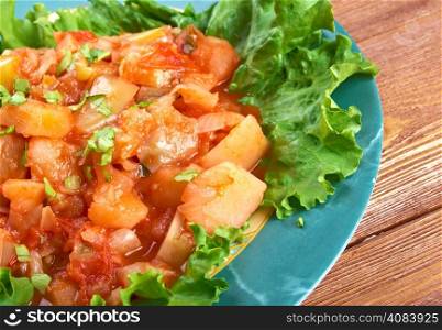 vegetable ragout with cabbage and sweet pepper