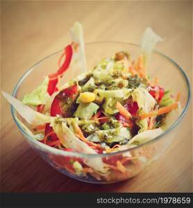 Vegetable salad in a bowl. Healthy fresh food for the modern lifestyle.