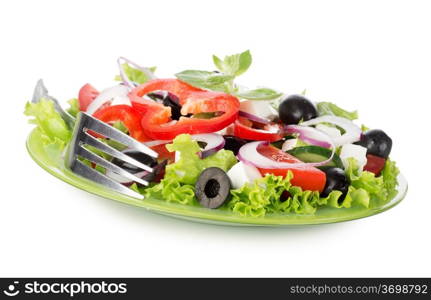 Vegetable salad isolated on a white background